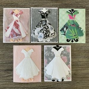 Five Blank Handmade Greeting Cards
